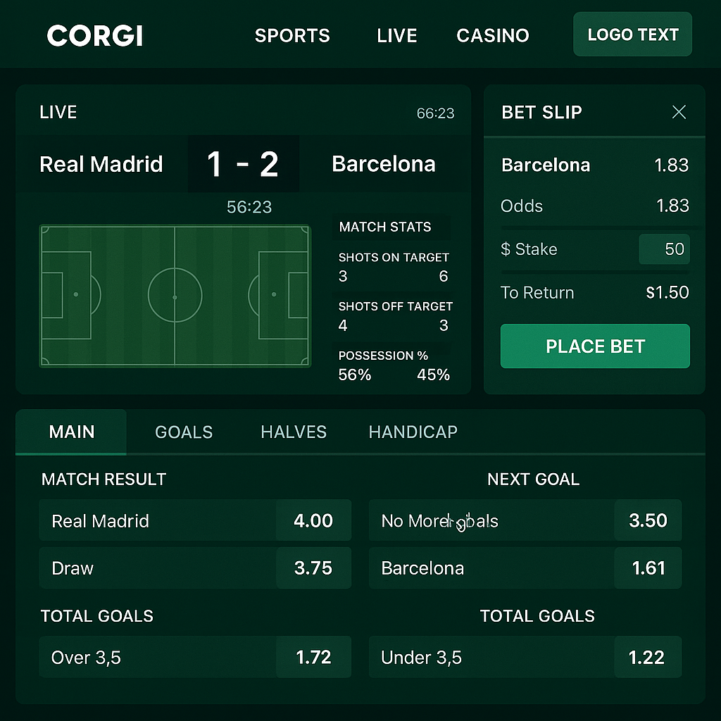 Corgibet - Live In-Play Sports Betting - Real Time Odds