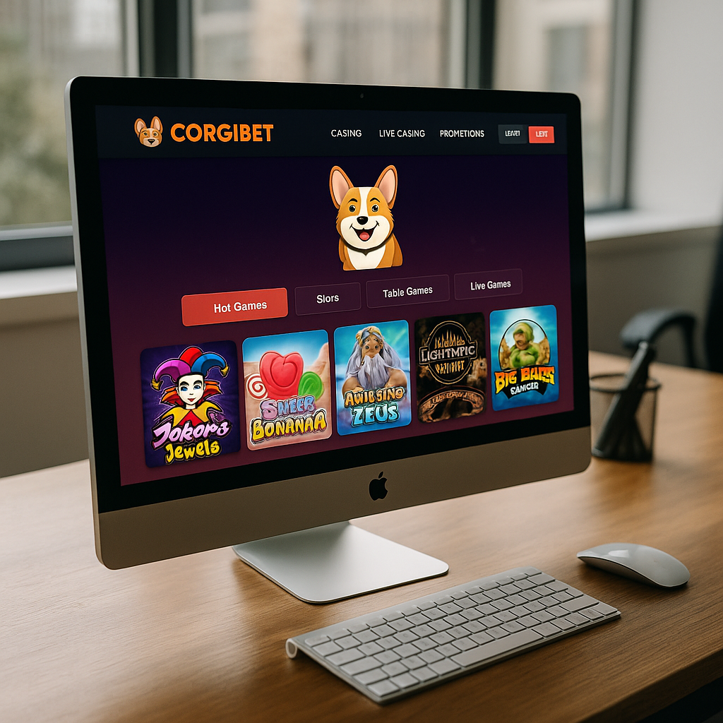 Corgibet - Desktop Site Design - Clean Casino Interface